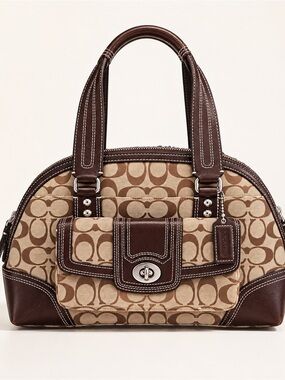 Coach Vintage Y2K Hamptons Signature Zip Satchel